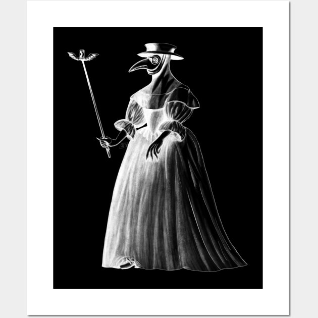 Lady Plague Doctor (black) Wall Art by AlexTal